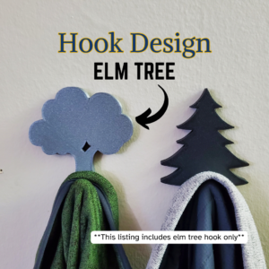 An elm tree coat hook designed to hang sweatshirts, jackets and towels created by Ziggy Zig Designs.