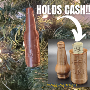 Beer money ornaments designed by Ziggy Zig Designs is a fun way to gift money to beer drinkers, used as a stocking stuffer, gag gift or white elephant gift.