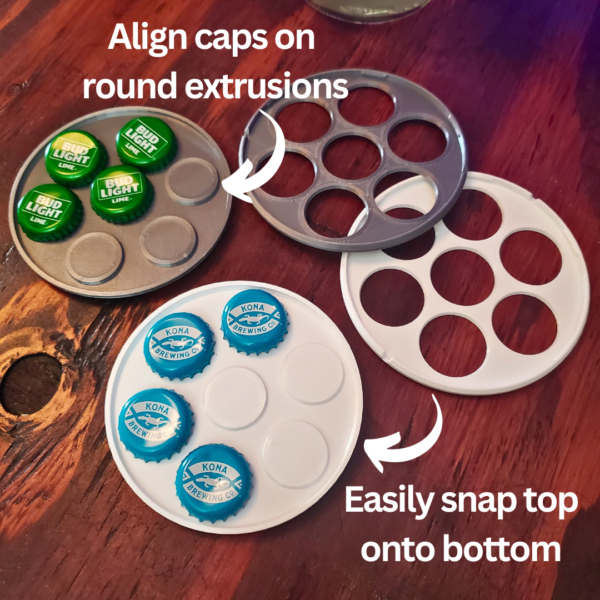 DIY Bottle Cap Coasters allow you to customize your coaster design with your bottle caps
