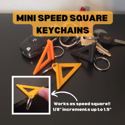 A Mini Speed Square Keychain created by Ziggy Zig Designs.